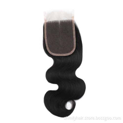 Body Wave Closure Brazilian Hair With Lace Frontal Human Hair Bundles With Closure Hair Extension